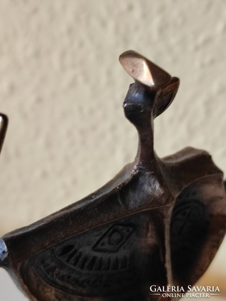 Lajos Muharos: Celtic archer copper bronze alloy statue from Gönczi 