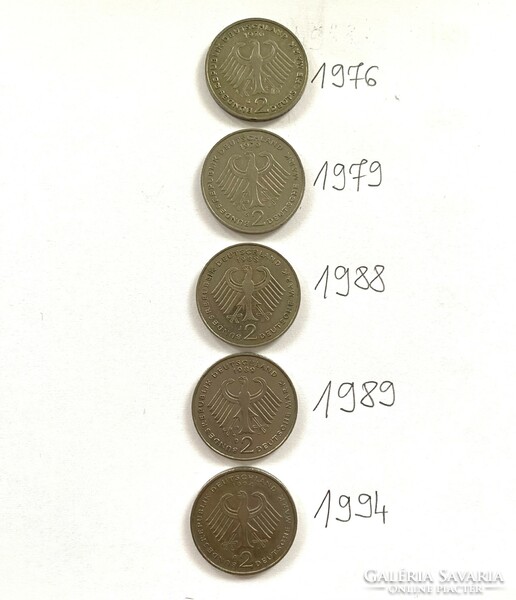 5 nszk 2 marks 2 dm 1976-1994 (2 jubilee coins) German Germany