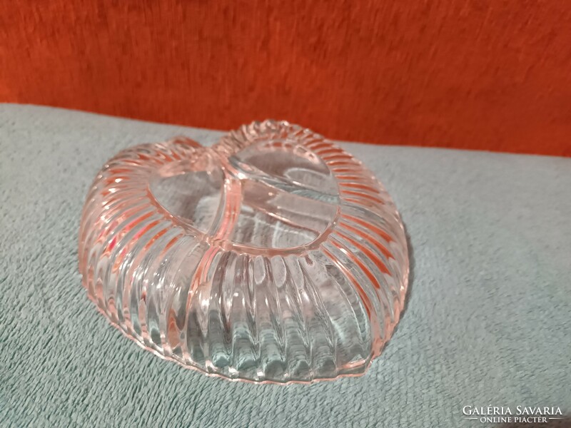 Heart/apple shaped beautiful thick split glass serving bowl