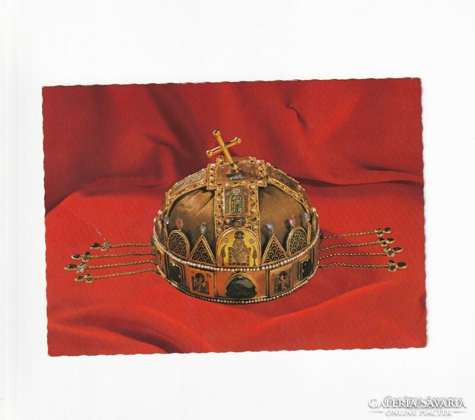 Hungarian Holy Crown postcard postmarked