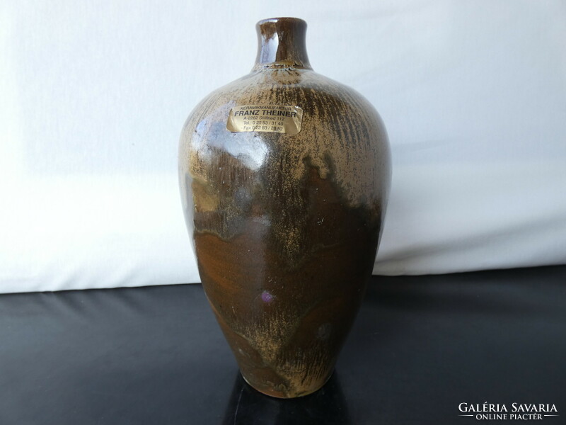 Franz theiner ceramic ceramic vase 1970. - From handmade austria marked tk.