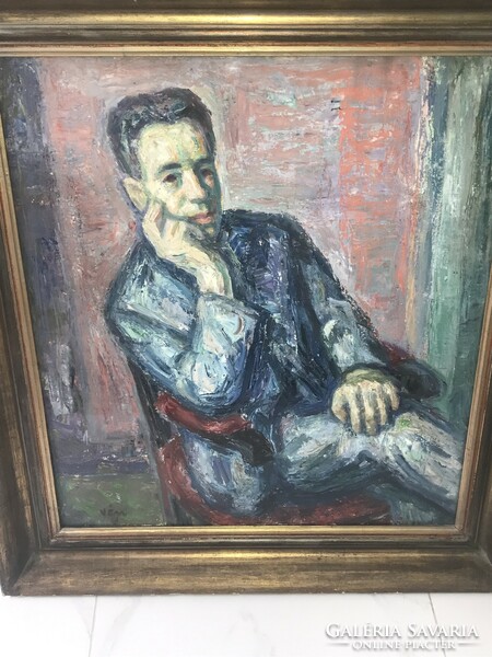 Portrait of Emil Vén: András Sebestyén (1917-1995), composer, conductor, 1961. Oil on canvas