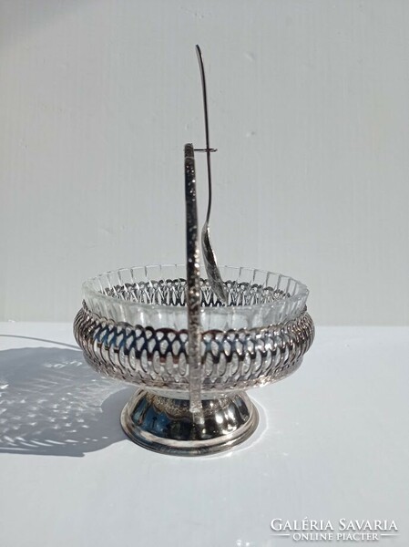 Silver-plated English sugar bowl set