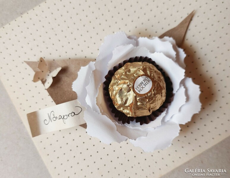 Natural paper flower with chocolate