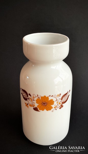 Alföldi vitrin panni vase with brown floral folk pattern