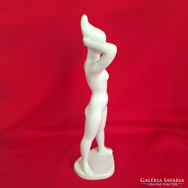 Art deco drasche porcelain female nude statue