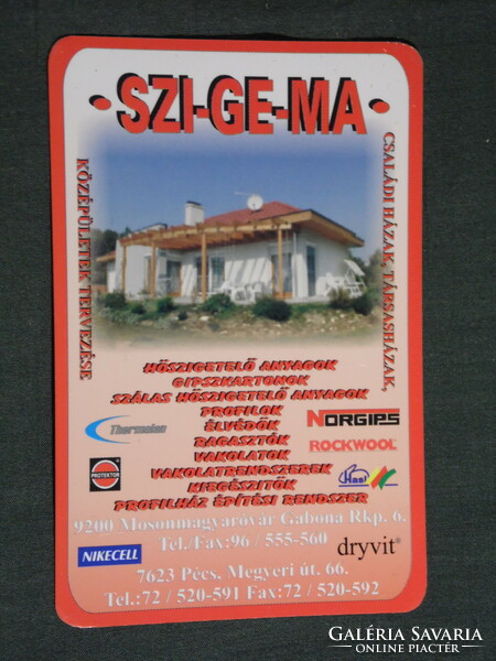 Kártyanaptár, SZ-GE-MA építőanyag kereskedés, Pécs, Mosonmagyaróvár, 2005, (6)