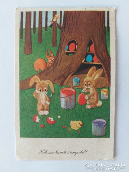 Old postcard Easter 1957