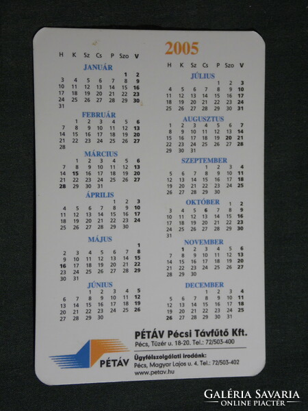 Card calendar, pétáv Pécs remote heating kft., 2005, (6)