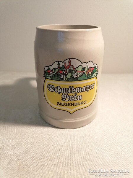 German Siegenburg ceramic beer mug. Indicated.