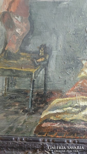 Romek Árpád olaj festmény (1883-1960) Fogságban