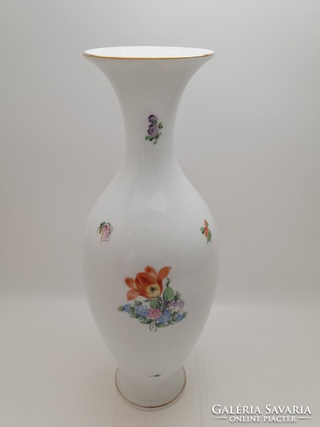 Herendi nagyméretű virágmintás váza, 33 cm