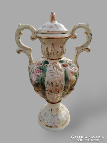 Capodimonte porcelain goblet, jug