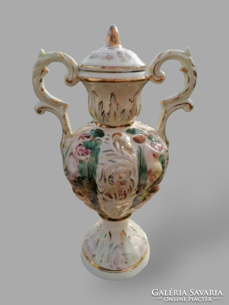 Capodimonte porcelán serleg, kancsó