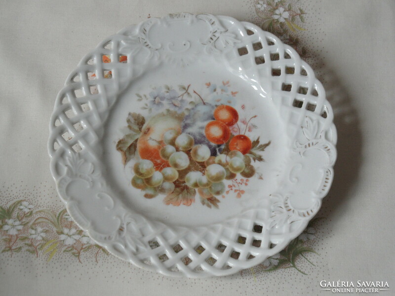 Old pierced porcelain cake plate, decorative plate