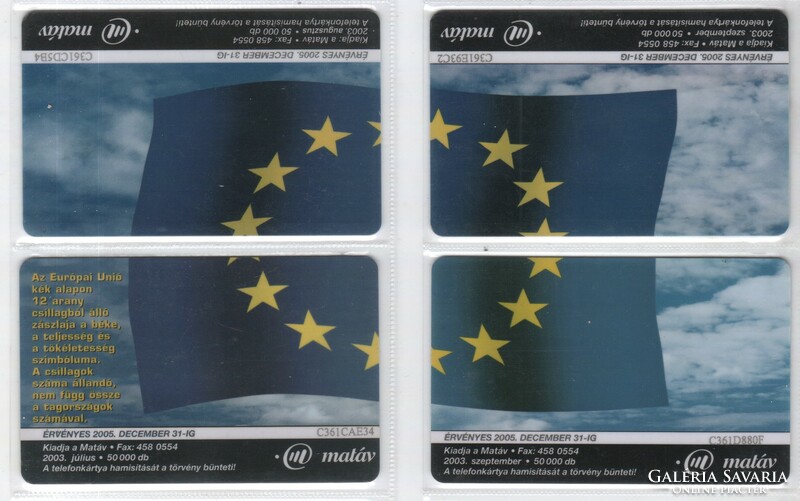 Magyar telefonkártya 1133   2003 EU      50.000-50.000  db.