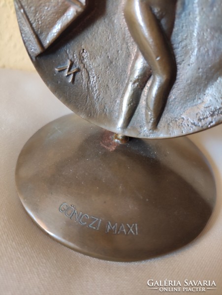 Naked bronze plaque xvi.Orsz.Szöv.Photo exhibition 1988. From the legacy of the photographer 