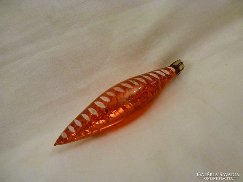 Old glass Christmas tree decoration - icicle (transparent!)