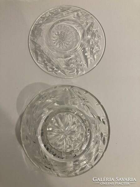 Csiszolt üveg tányérok 1 + 6 db-os szett