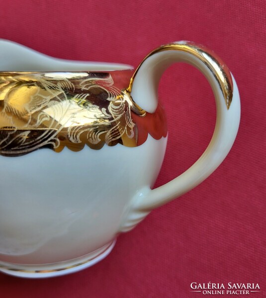 Creidlitz Bavarian German porcelain milk creamer with gold pattern