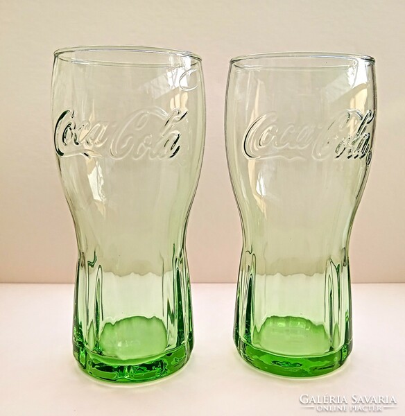 Zöld Coca-Cola pohár 2db együtt