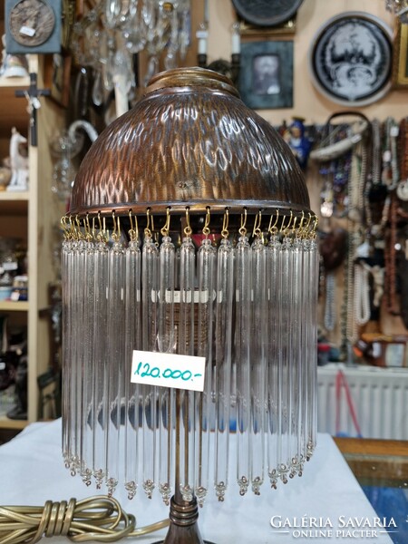 Old refurbished table lamp with glass wand