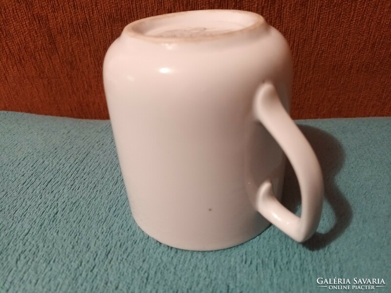 Old marked retro czechoslovakia white mug with handle