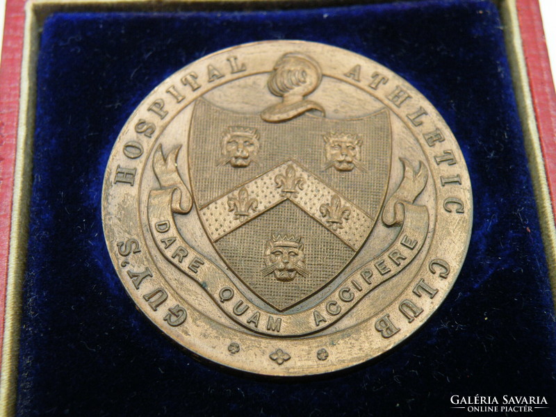 Uk00201 1912 English Bronze Medal Hurdle Guy's Hospital Athletic Club