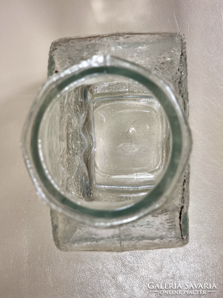 Pavel Panek cseh ﻿vastag préselt üvegből készült ritka gyűjtői váza. 70-es évek