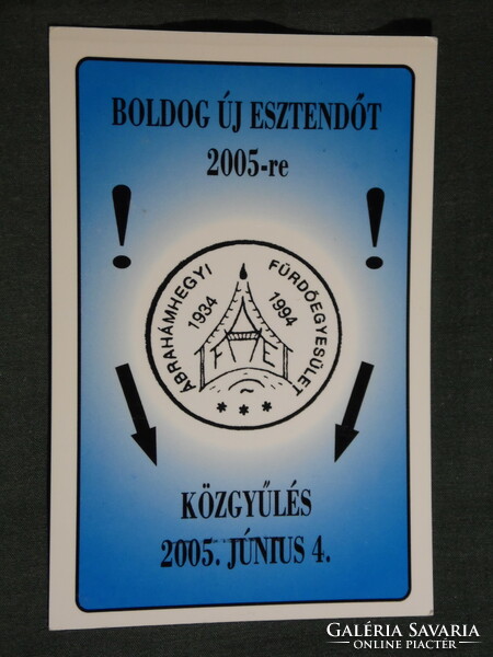 Kártyanaptár, Ábrahámhegyi fürdőegyesület, grafikai, 2005, (6)