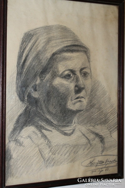 Graphics - portrait with the mark of Ágoston of Kresztesi