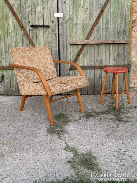 Menő dizájn szövet fotel Vintage-lounge-chair-by-Interier-Praha-Czechoslovakia-1960s