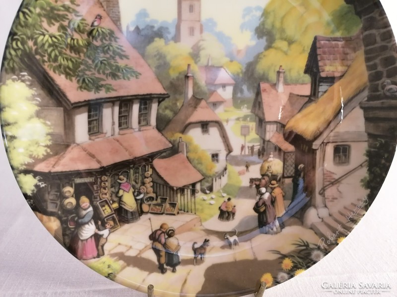 Coalport "The Village Shop" by Robert Hersey England, dísztányér
