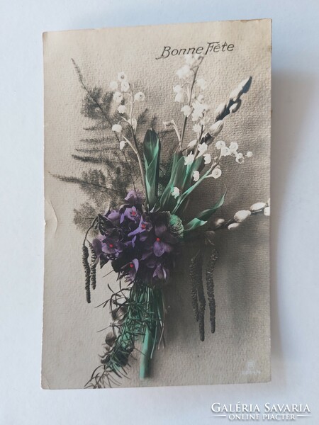 Régi képeslap virágok 1911