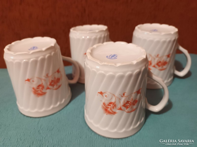 Iris (jrjs) Cluj Napoca - old rare flower pattern mugs 4 in one - made in Romania