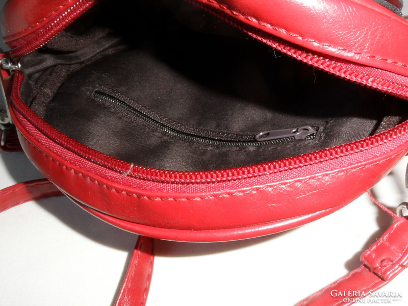 Burgundy imitation leather women's shoulder bag