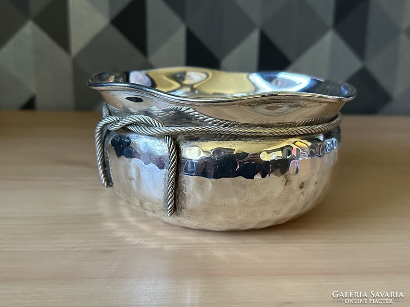 Silver-plated bag-shaped bowl