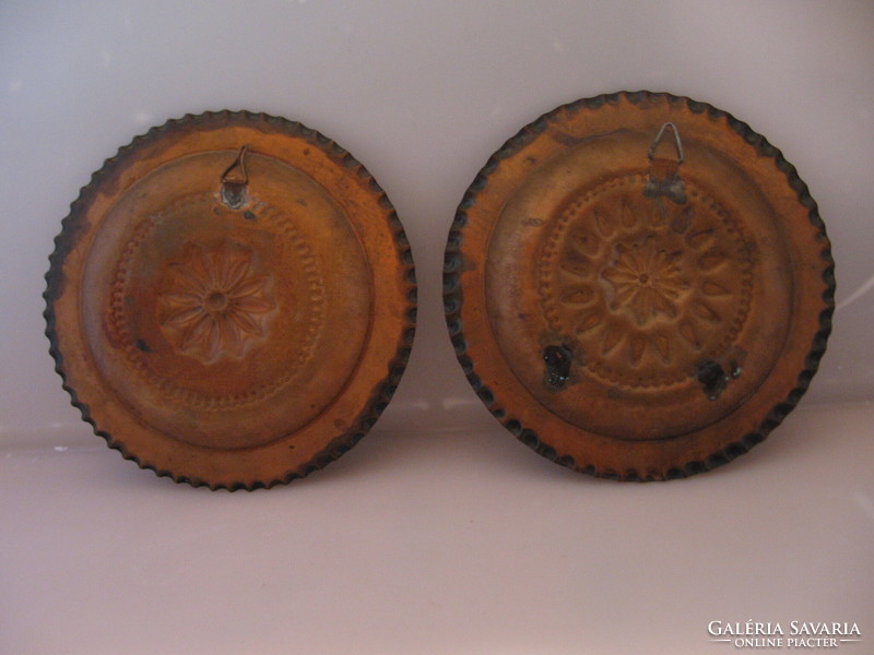 Pair of retro copper wall plates in one
