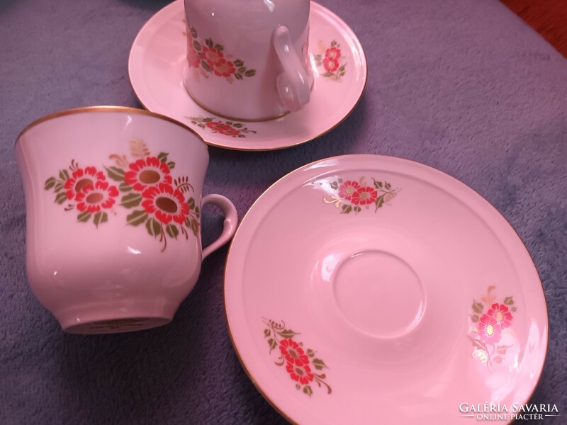 Freiberger Porzellan - Made in GDR - porcelán 5 személyes készlet cukortartóval és kiöntővel