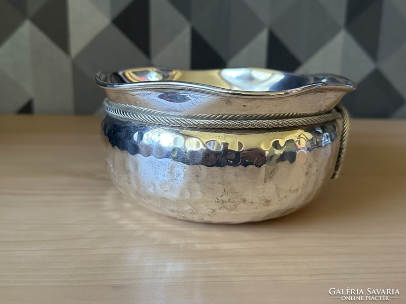 Silver-plated bag-shaped bowl