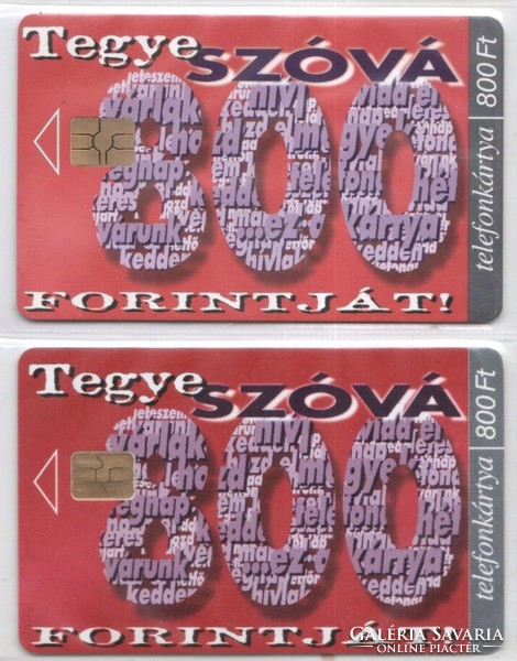 Magyar telefonkártya 0913 1999 ODS 4  és GEMPLUS  7 chip  300.000-200.000      db.