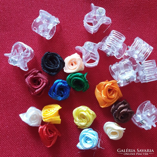 Wedding had04 - self-made hair clip, bite clip with 15mm rose - in several colors