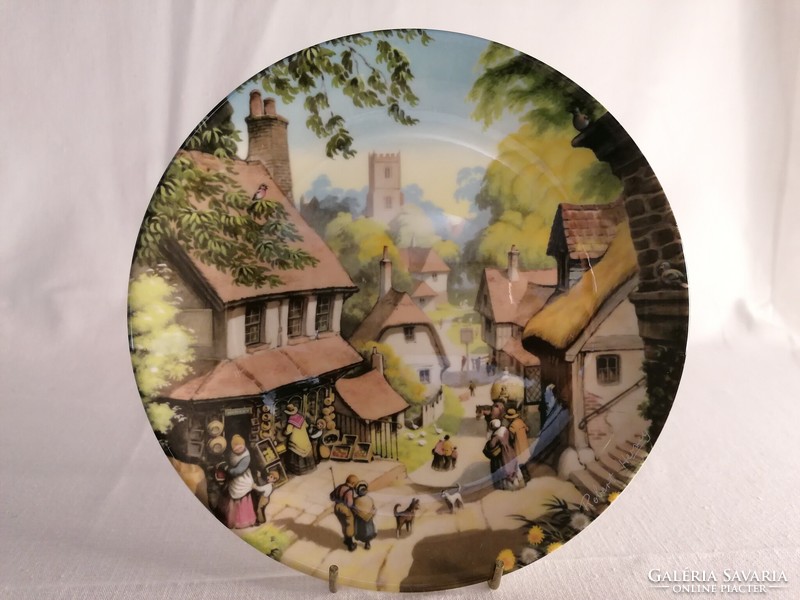 Coalport "The Village Shop" by Robert Hersey England, dísztányér