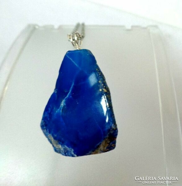 Lapis natural raw pendant + chain