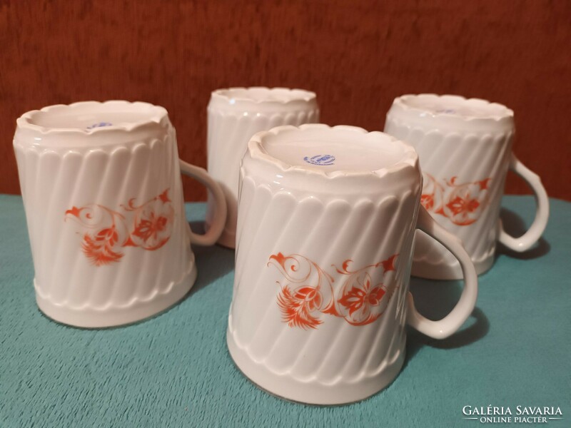 Iris (jrjs) Cluj Napoca - old rare flower pattern mugs 4 in one - made in Romania