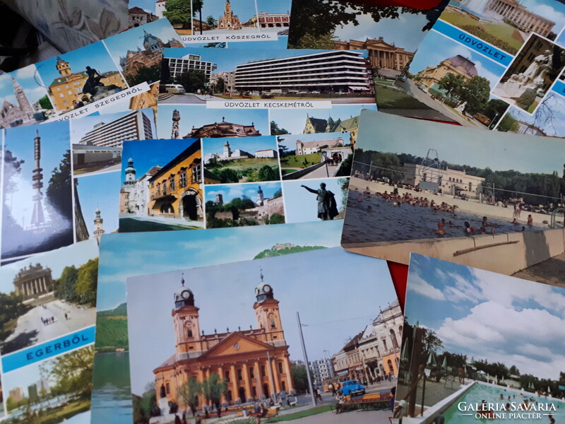 17 Hungarian cities postcards from the 70s and 80s