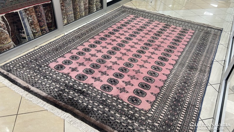 3551 Mauve Pakistani Bokhara Hand Knotted Woolen Persian Carpet 215x303cm Free Courier