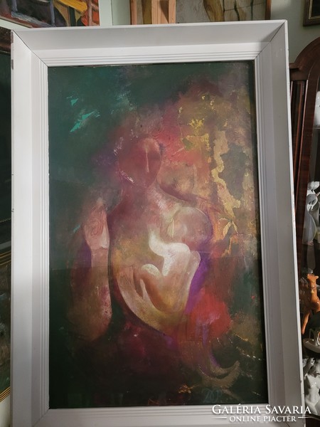 Dobi piroska (1929-): motherhood oil-on-wood painting gallery!