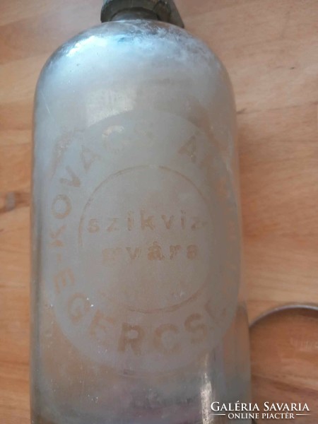 Antik szódásüveg Kovács Ármin Egercsehi 1930- as évek