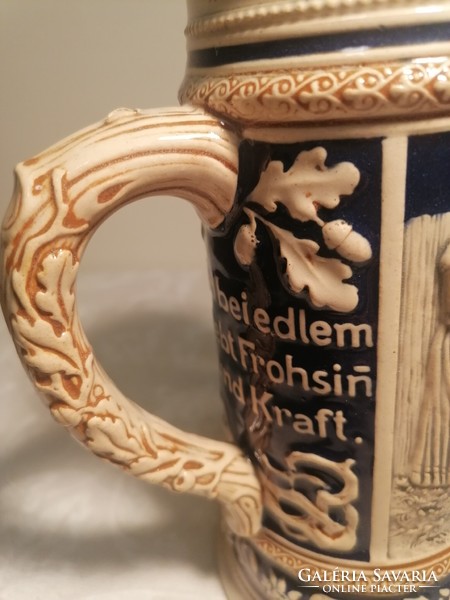 German still life scene beer mug, beautiful antique, 1896. Marked! Collector's item!